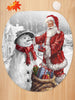Christmas Santa Claus and Snowman Pattern 3 Pcs Toilet Mat Set