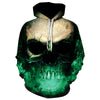 3D Effect Skull Print Pullover Hoodie