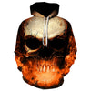 3D Effect Skull Print Pullover Hoodie