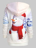 Snowman Front Pocket Christmas Loose Hoodie