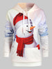 Snowman Front Pocket Christmas Loose Hoodie