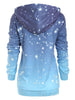 Snowman Front Pocket Christmas Loose Hoodie
