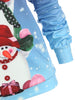 Snowman Front Pocket Christmas Loose Hoodie