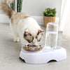 Cat Bowl 2-in-1 Food Water Feeder Bowl Automatic Waterer Bottle Inclined Design for Cats and Dogs