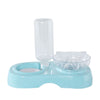 Cat Bowl 2-in-1 Food Water Feeder Bowl Automatic Waterer Bottle Inclined Design for Cats and Dogs