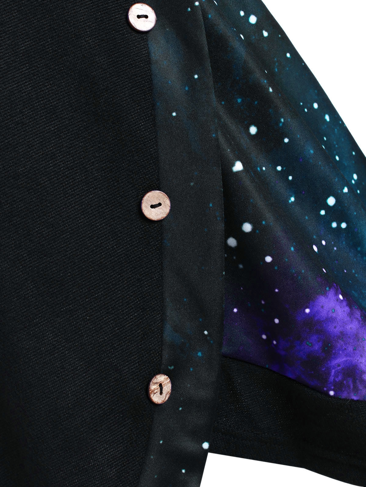 Cowl Neck Galaxy Print Panel Tunic Sweater