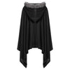 Plus Size Women Cloak Coat Hooded Neck Bat Sleeve Loose Asymmetric Hem