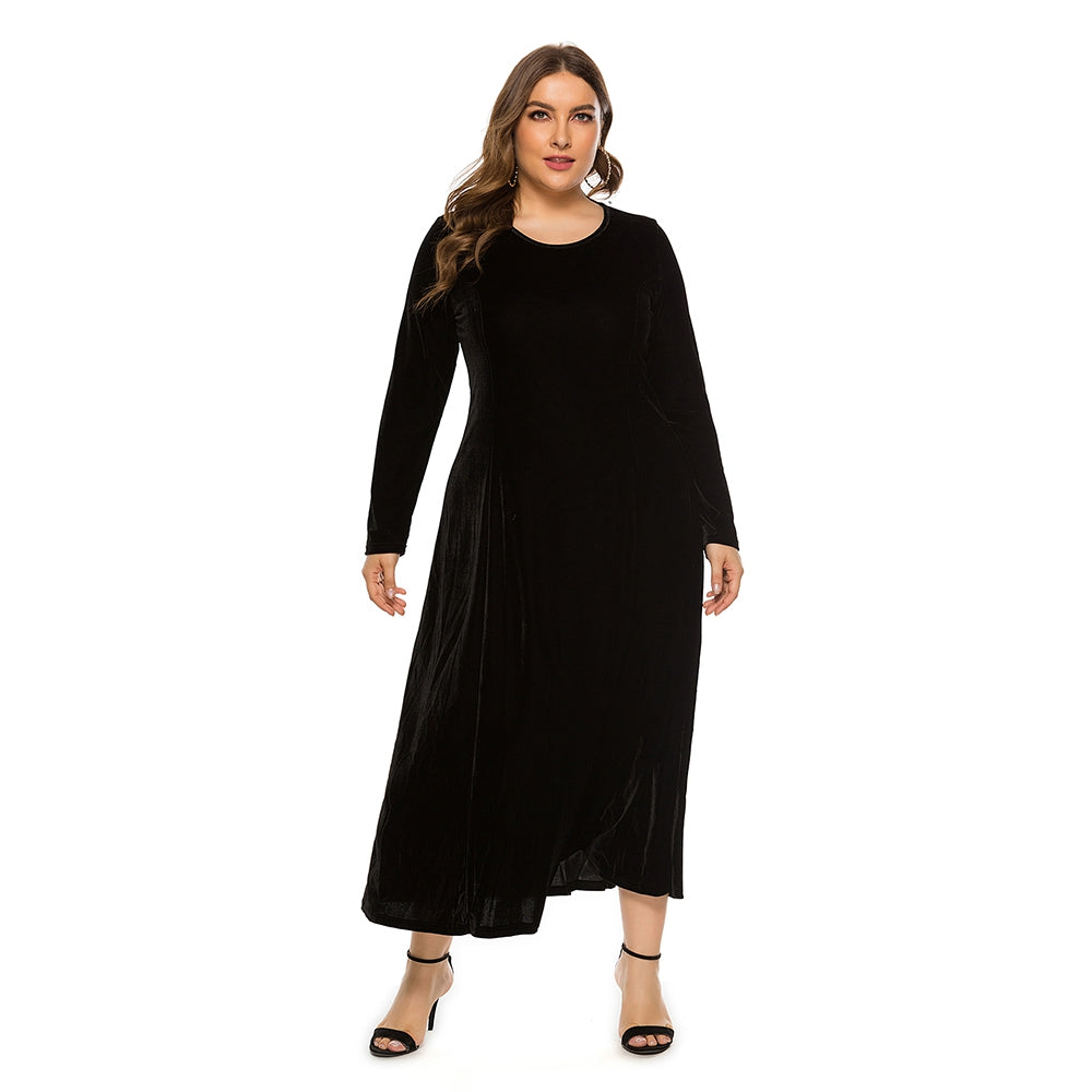 Velvet Long-sleeved Dress for Women