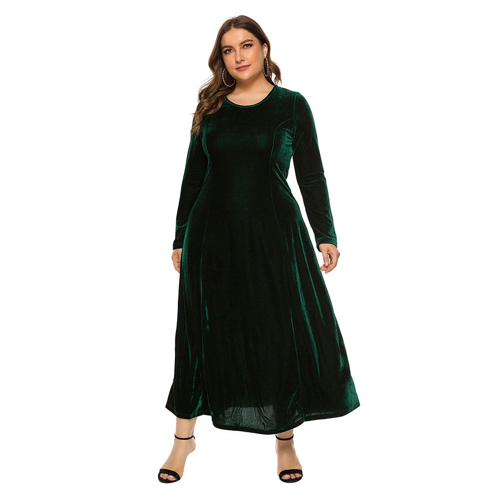 Velvet Long-sleeved Dress for Women