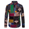 Patchworks Print Half-button Casual Shirt