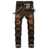 Vintage Style Zip Fly Cuffed Men Jeans