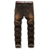 Vintage Style Zip Fly Cuffed Men Jeans