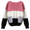 Women Pullover Sweater Round Collar Long Sleeve 2 Pockets