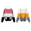 Women Pullover Sweater Round Collar Long Sleeve 2 Pockets