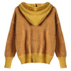 Fleece Stitching Hooded Sweater for Women