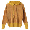 Fleece Stitching Hooded Sweater for Women