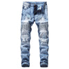 Drape Panel Ripped Design Flanging Men Jeans