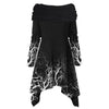 Halloween Tree Print Convertible Collar Longline Knitwear