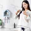 Creative Small House Toothbrush Holder Wall Mounted Storage Rack