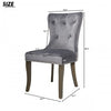 Victorian Dining Chair Button Tufted Armless Chair Upholstered Accent Chair, Nailhead Trim, Chair Ring Pull Set of 2