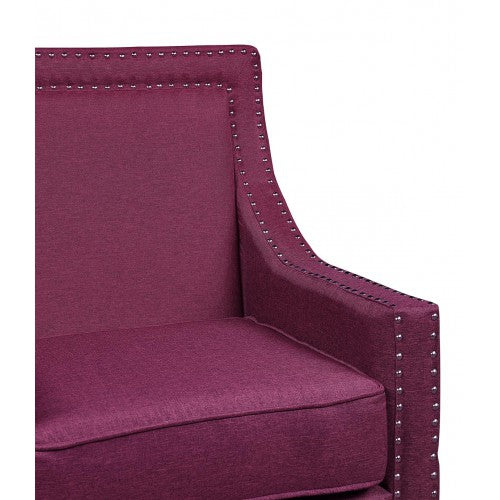 armchair with nailheads and solid wood legs