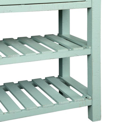 Retro Console Table for Entryway with Drawers and Shelf Living Room Furniture