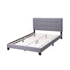 Upholstered Platform Bed Frame Mattress Foundation with Wooden Slat Support Tufted Headboard