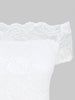 Christmas Santa Claus Floral Lace Off Shoulder Dress