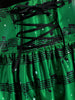 Christmas Cat Musical Note Lace Up Party Dress