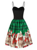 Christmas Cat Musical Note Lace Up Party Dress