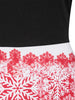 Christmas Cat Print A Line Cold Shoulder Dress