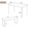 3-Piece Dining Table Set with Two Benches, Kitchen Contemporary Home Furniture