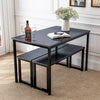 3-Piece Dining Table Set with Two Benches, Kitchen Contemporary Home Furniture