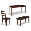 6pc Dining Set with 4 Ladder Chairs and Bench, Espresso