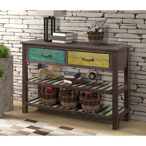 Console Table Sofa Table Console Tables for Entryway Hallway Bathroom Living Room with Drawers and 2 Tiers Shelves