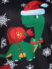 Tortoise Print Christmas Skew Collar Sweatshirt