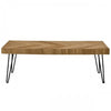 Modern Coffee Table, Easy Assembly Tea Table Cocktail Table for Living Room Pattern &amp; Metal Hairpin Legs, Glossy Finished Wood