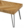 Modern Coffee Table, Easy Assembly Tea Table Cocktail Table for Living Room Pattern &amp; Metal Hairpin Legs, Glossy Finished Wood