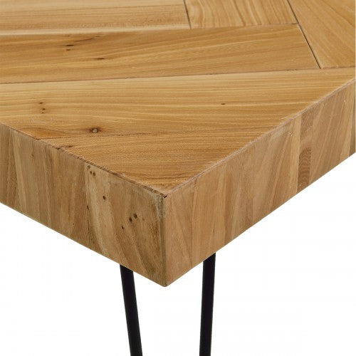 Modern Coffee Table, Easy Assembly Tea Table Cocktail Table for Living Room Pattern &amp; Metal Hairpin Legs, Glossy Finished Wood