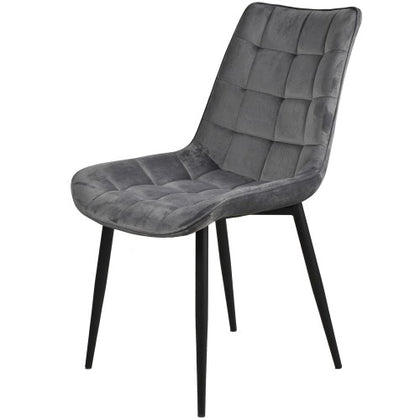 Modern Dining Chair Set of 2, Metal Legs Velvet Cushion Seat and Back for Dining Living and Waiting Room Chairs