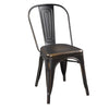 5-Piece Metal Dining Set with Solid Wood