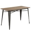 5-Piece Metal Dining Set with Solid Wood