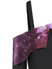 Halloween Starry Sky Pattern Skew Neck Dress