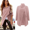 Women Solid Loose Knitted Cardigan Irregular Shawl Coat Jacket Sweater Top