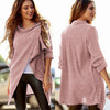Women Solid Loose Knitted Cardigan Irregular Shawl Coat Jacket Sweater Top