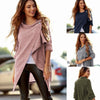 Women Solid Loose Knitted Cardigan Irregular Shawl Coat Jacket Sweater Top