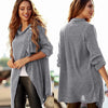 Women Solid Loose Knitted Cardigan Irregular Shawl Coat Jacket Sweater Top