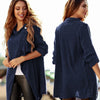 Women Solid Loose Knitted Cardigan Irregular Shawl Coat Jacket Sweater Top