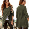 Women Solid Loose Knitted Cardigan Irregular Shawl Coat Jacket Sweater Top