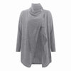 Women Solid Loose Knitted Cardigan Irregular Shawl Coat Jacket Sweater Top